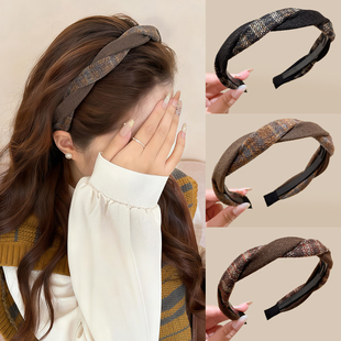 麻花高颅顶发箍女高级感2025新款 日常外戴高颅顶头箍压发发卡头饰