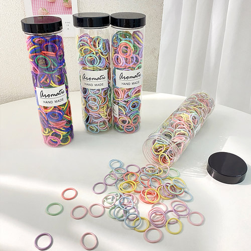 儿童彩色高弹力皮筋300根罐装