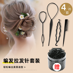 儿童拉发针夏季 掏发编发神器穿发针盘发器扎头发工具分发器软头饰