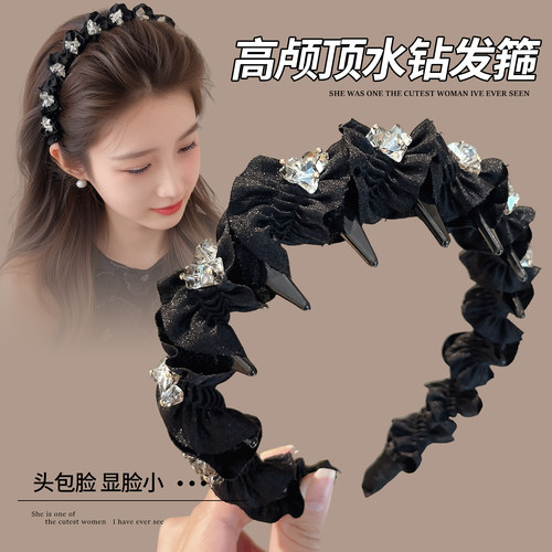 高颅顶水钻带齿发箍气质高颅顶~