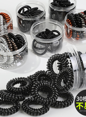 电话线发圈女小号细款韩国扎头发头绳简约发绳黑色皮筋电线圈头饰