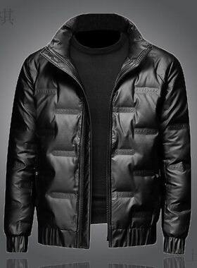 冬装加厚羽绒棉服男潮流时尚立领亮面羽绒衣外套保暖短款夹克外套
