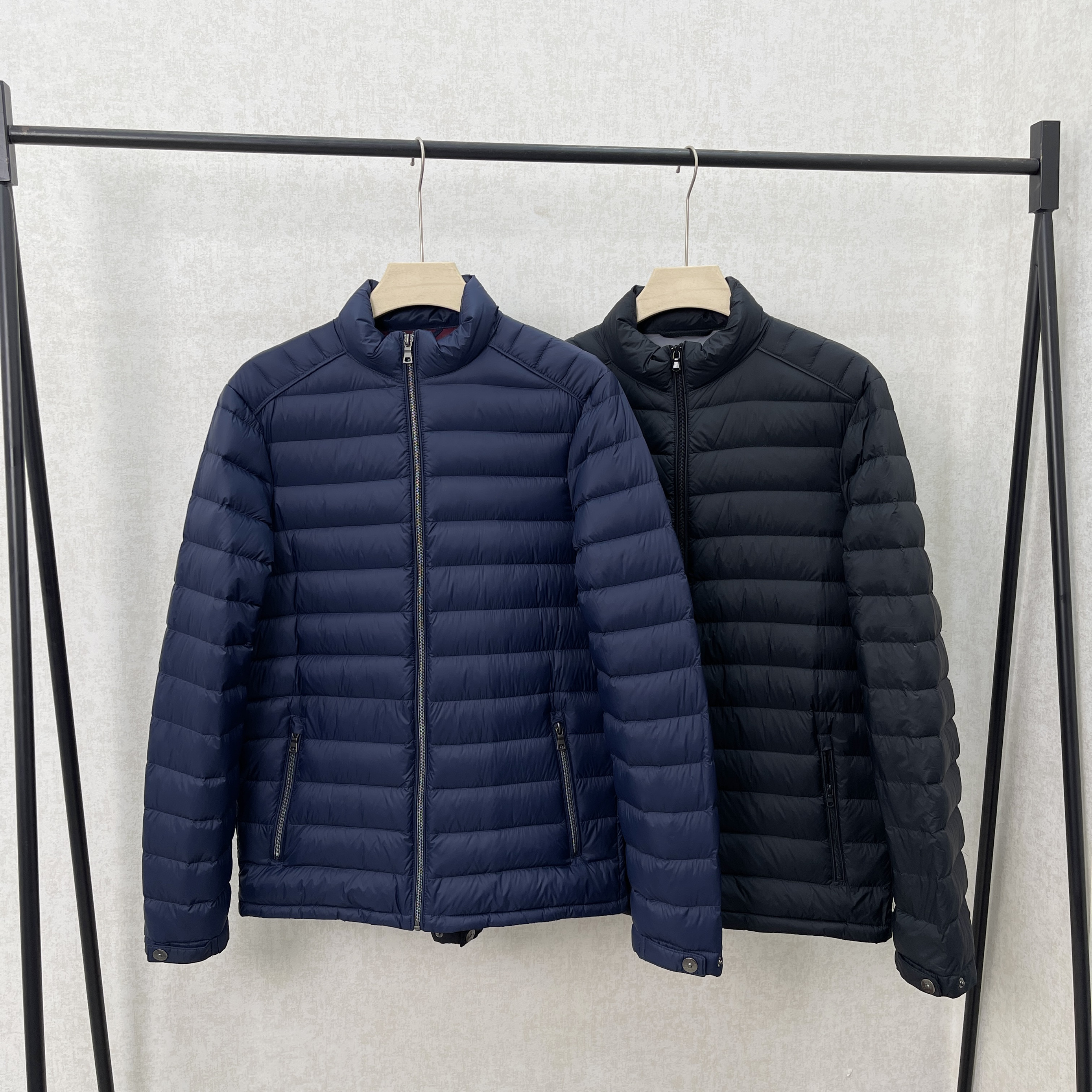 英国单！2024秋冬新款立领轻薄羽绒服男士商务休闲白鸭绒保暖外套