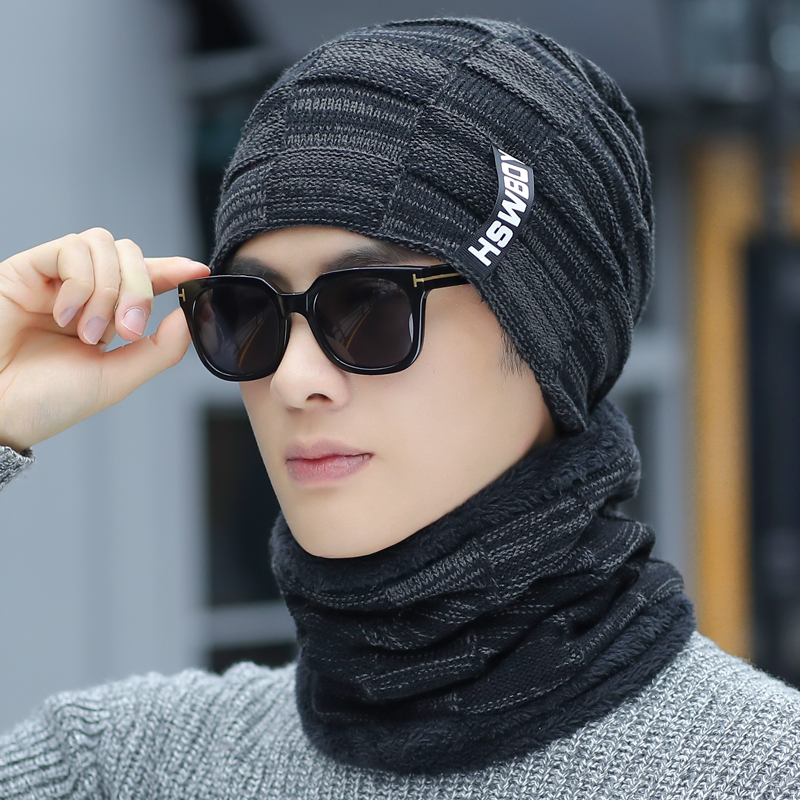 冬季帽子男加绒毛线帽加厚冬天出行户外针织帽秋冬包头青年棉帽