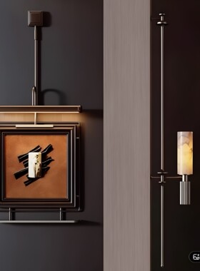 中古风抽象金属装置画LED壁灯