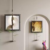 饰客餐厅复古金属高级挂画卧室房间铁艺壁挂装 新中式 入户墙面装 置