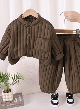 男童儿童棉服套装秋冬加