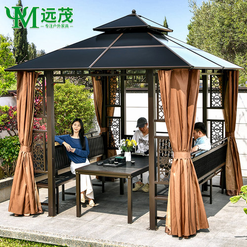 户外凉亭别墅中式升级阳光板顶棚