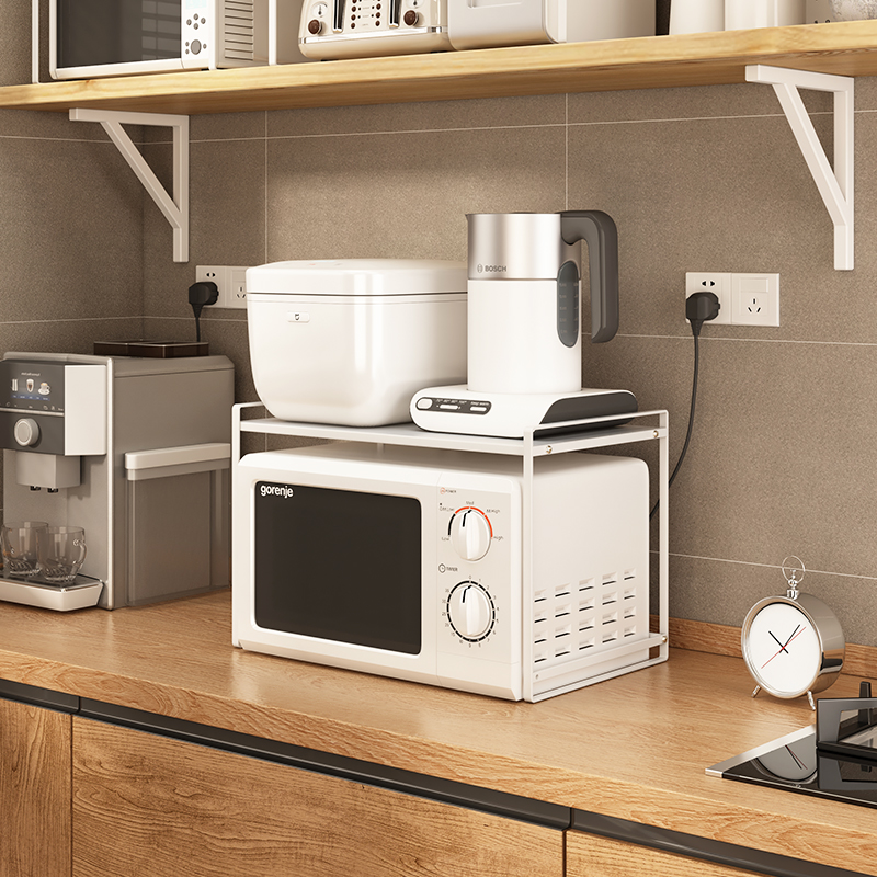厨房放微波炉架子的置物架烤箱台面新款电饭锅一体家用微波炉架桌