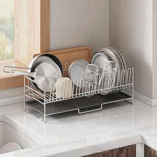 304不锈钢沥水碗盘架厨房碗碟收纳架台面放碗架筷洗碗槽置物架窄