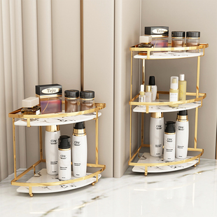 化妆室置物架浴室化妆品桌面台面洗漱台架子洗手间三角轻奢收纳层
