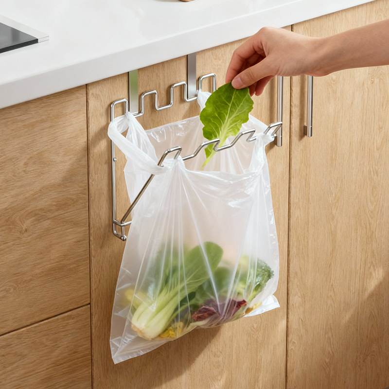 304不锈钢免安装折叠垃圾袋支架