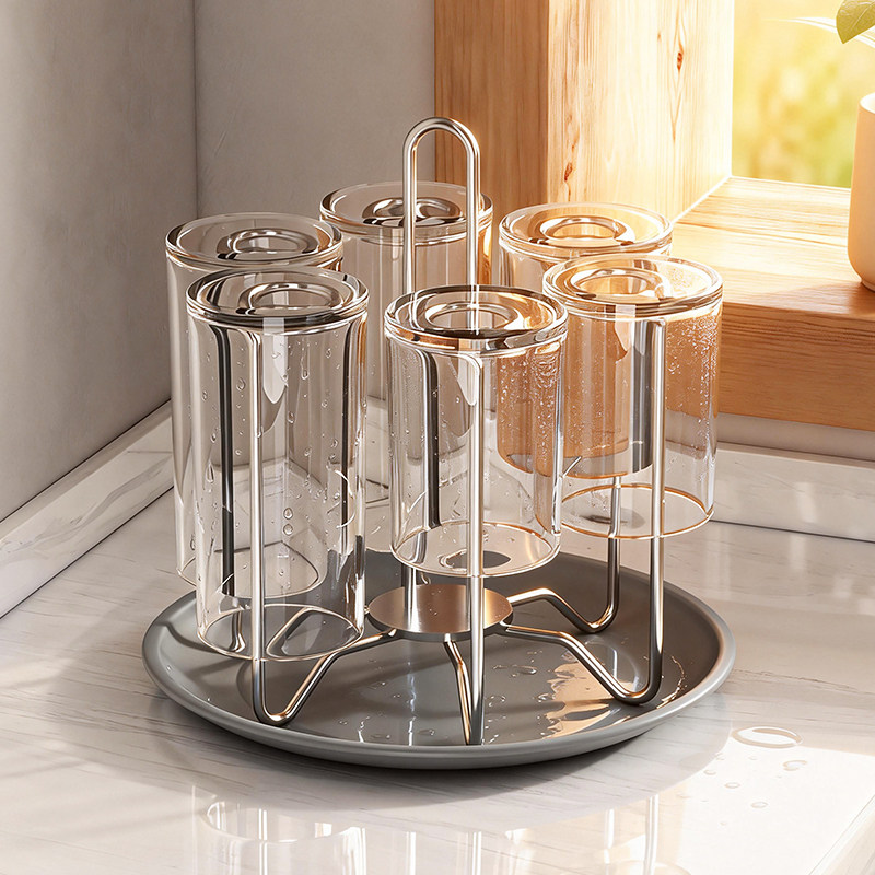 304不锈钢桌面沥水杯架倒挂高颜值厨房收纳架置物架茶杯架子家用,住宅家具,书架,淘宝优惠券,粉丝福利购,淘宝优惠卷