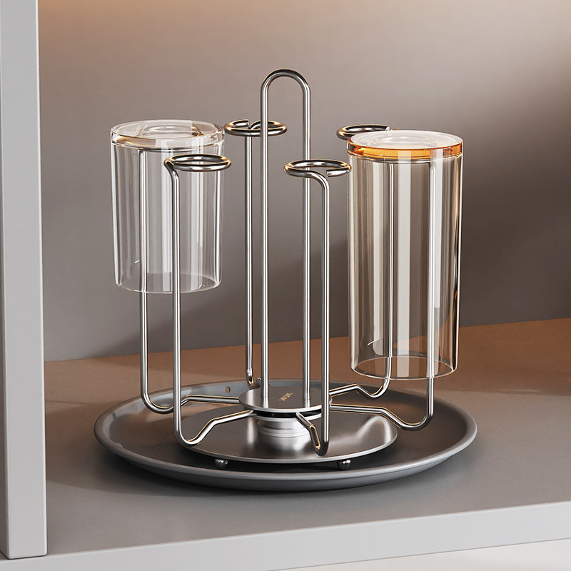 旋转304不锈钢桌面沥水杯架倒挂高颜值厨房收纳架置物架茶杯架子,厨房/烹饪用具,厨房置物架/置物柜/角架,淘宝优惠券,粉丝福利购,淘宝优惠卷