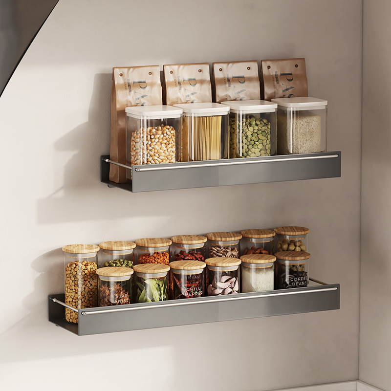 日式免打孔壁挂调料置物架