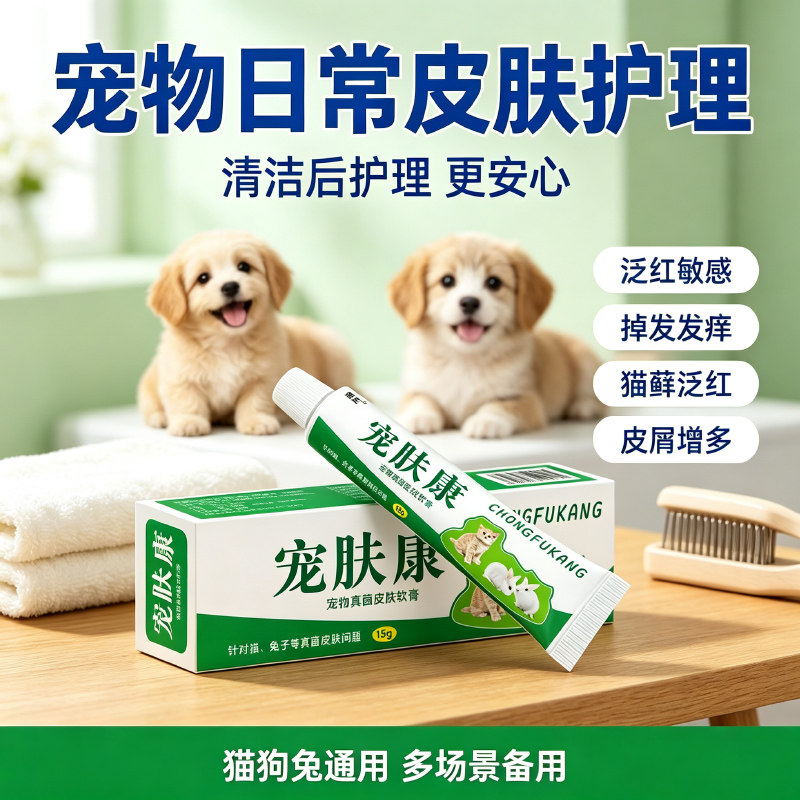 宠物皮肤喷剂猫狗通用外用草本止痒膏一键式解决皮肤不适
