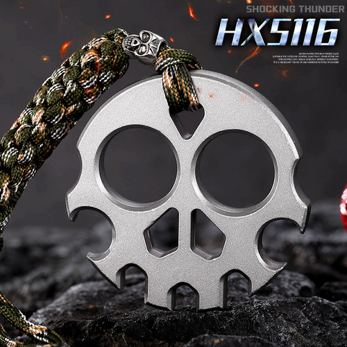 锌合金加厚指虎户外多功能车载破窗器家用开瓶器野营随身防身用品