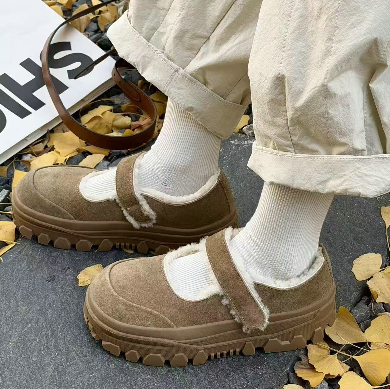 诗歌兰女鞋2025新款勃肯玛丽珍鞋