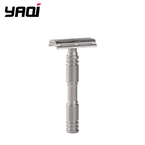 YAQI 新品Version Ghost 316不锈钢安全剃须刀手动老式剃刀男士