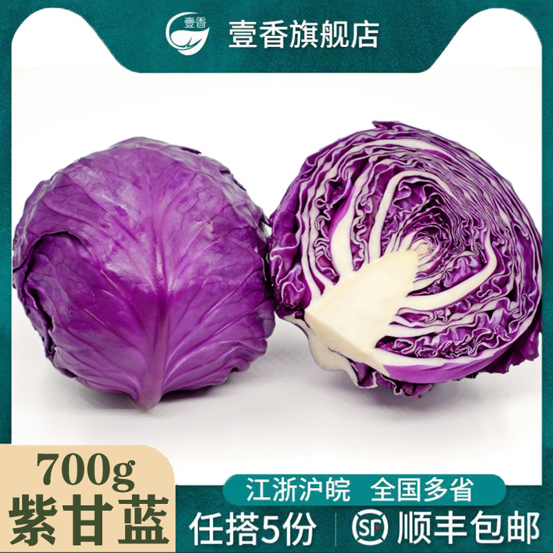壹香 紫甘蓝700g 新鲜紫包菜紫色球生菜红椰菜西餐蔬菜沙拉食材