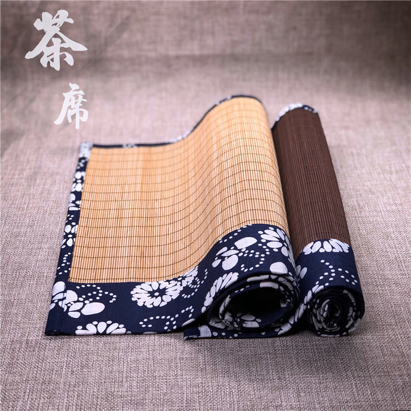 竹帘制茶席摄影拍摄背景竹子手工竹垫茶垫茶叶茶具拍图拍摄摆件