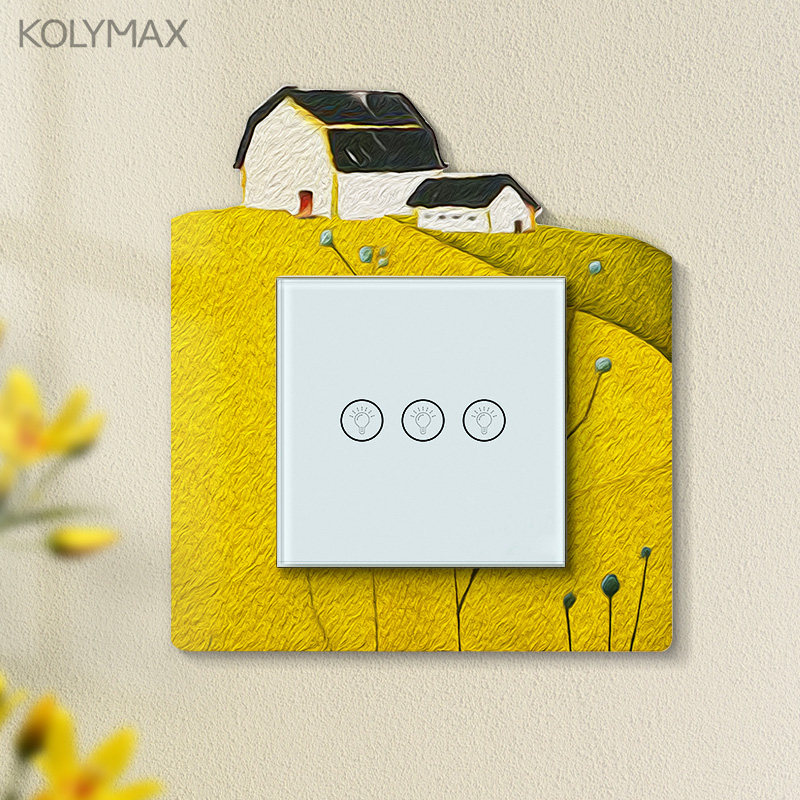 草原风亚克力开关贴保护套家用开关装饰贴免粘不伤墙防脏贴插座贴,收纳整理,开关防尘贴,淘宝优惠券,粉丝福利购,淘宝优惠卷