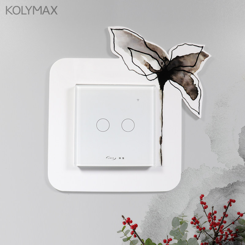 欧式简约开关贴灯板保护套边框贴创意水墨花插座灯家用现代装饰贴,家居饰品,开关贴,淘宝优惠券,粉丝福利购,淘宝优惠卷