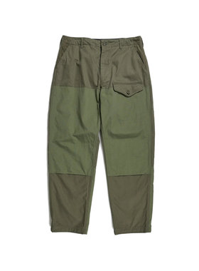 ENGINEERED GARMENTS(EG) Field Pant军绿色宽松多口袋拼色工装裤