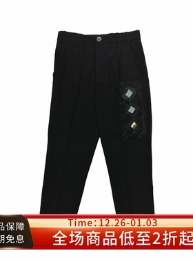 #HPT#SONG FOR THE MUTE 22AW黑色廓形垂坠直筒锥形九分休闲西裤