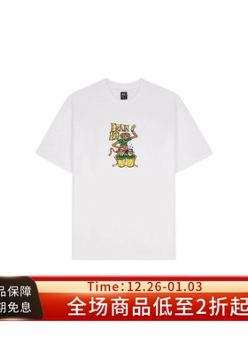 Brain Dead 24FW BONGO BRAIN TEE街头潮流白色纯棉印花宽松T恤