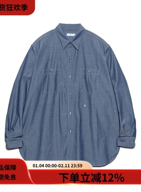 nanamica 25SS Chambray Shirt日系宽松廓形休闲长袖衬衫city boy