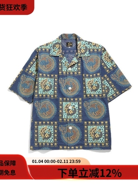 #HPT#NEEDLES 22SS Cabana Shirt复古图腾宽松夏威夷短袖开襟衬衫