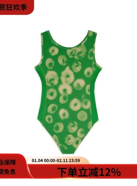 #HPT#Brain Dead 22SS BODYSUIT绿色扎染logo刺绣女式紧身连体衣