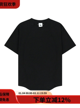 SAN SAN GEAR 25SS ROLLABLE TEE黑色纯棉宽松可卷边圆领短袖T恤