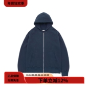 25FW Zip nanamica Hoodie海军蓝华夫格宽松拉链帽衫 保暖卫衣