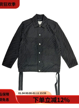 #HPT#SONG FOR THE MUTE 22AW黑色斑马纹宽松多口袋飘带翻领夹克