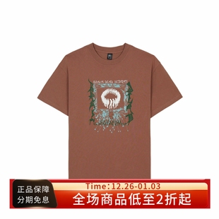 Dead 街头创意印花纯棉宽松圆领短袖 25FW shirt美式 T恤 Brain