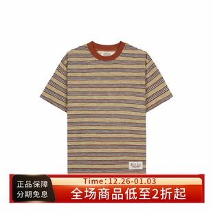 Brain Stripe 25FW shirt街头复古纯棉条纹宽松圆领T恤 Dead
