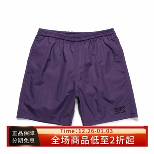 SHORTS紫色轻薄速干尼龙宽松休闲短裤 WACKO BOARD 25SS MARIA