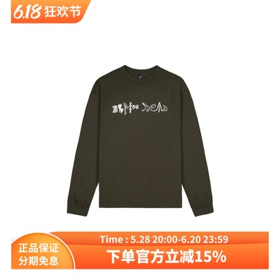 BrainDead纯棉宽松印花长袖T恤