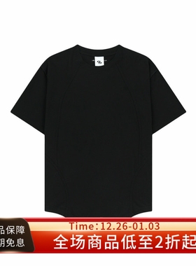 SAN SAN GEAR 25SS ROLLABLE TEE黑色纯棉宽松可卷边圆领短袖T恤