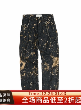 #HPT#SONG FOR THE MUTE 22AW黑色水洗漂染宽松直筒丹宁牛仔裤男