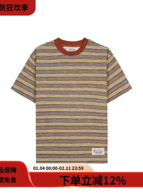 Brain Dead 25FW Stripe T-shirt街头复古纯棉条纹宽松圆领T恤