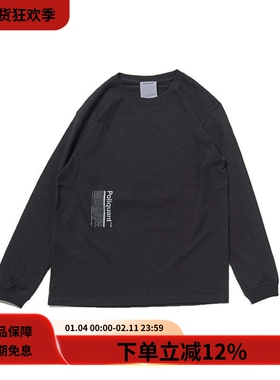 #HPT#POLIQUANT 2002006 秋季宽松黑色圆领纯棉印花长袖T恤男