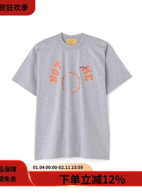 #HPT# SEVENBYSEVEN 21AW灰色纯棉字母印花绣标休闲圆领短袖Tee