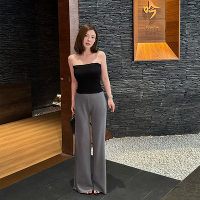 Rouqiu肉球小个子 冰皮垂垂阔腿裤垂感宽松显瘦透气懒人休闲裤