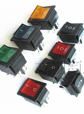 KCD4船型开关 船形 6脚 16A 250V 31x25mm 绿色 带灯