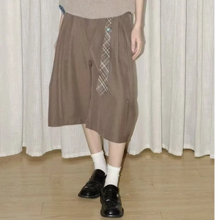 BUTQIU无性穿搭日系工装裤复古七分裤可拆卸丝巾大口袋阔腿裤男女