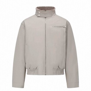 MANUSCRIPT毛领哈灵顿棉服男冬季保暖美式bomber短款棉衣夹克外套