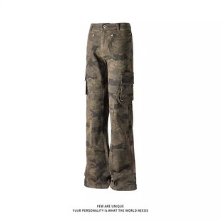 迷彩长裤 Pansk店铺线上商店bootcut百搭复古高街山系牛仔裤 工装